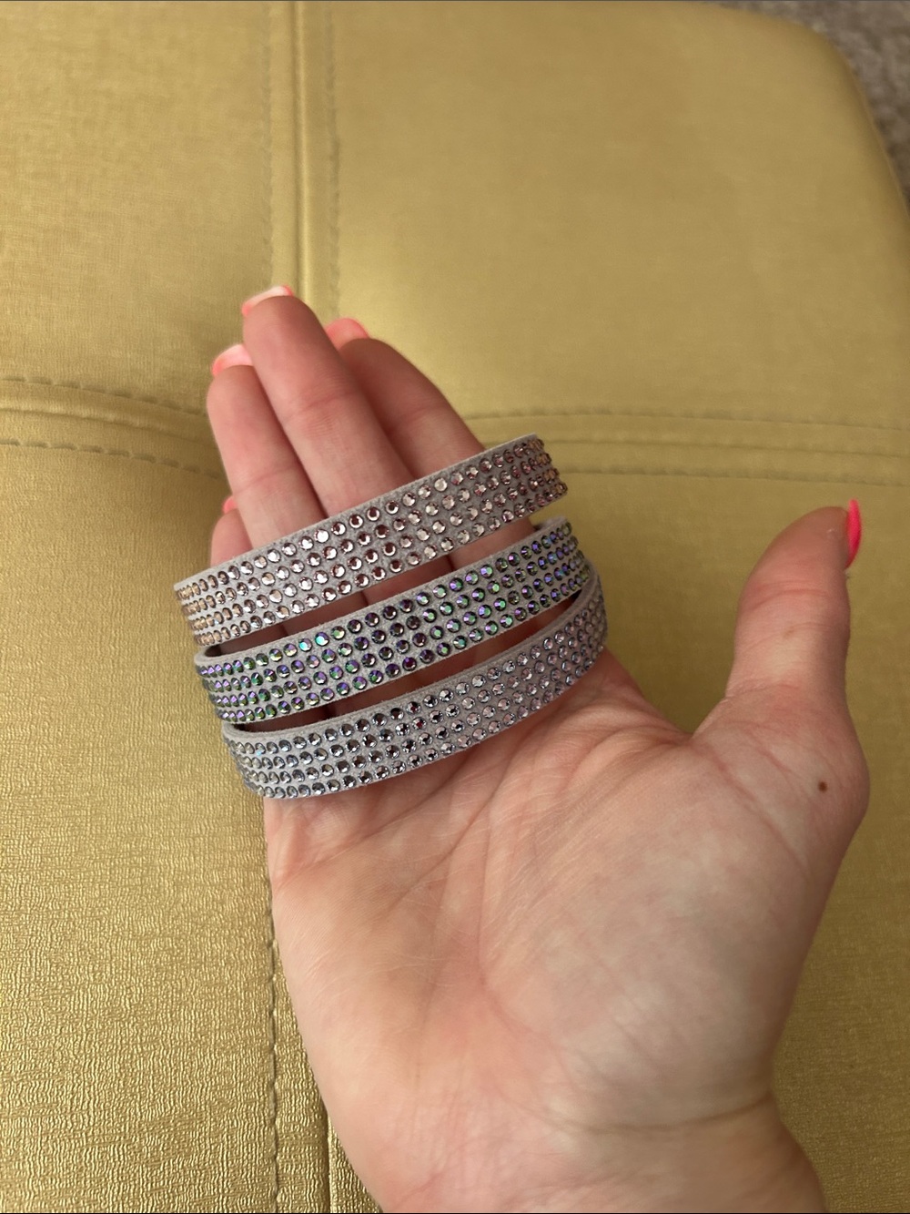 Touchstone Crystal by Swarovski Tri-Wrap bracelet lilac retired piece